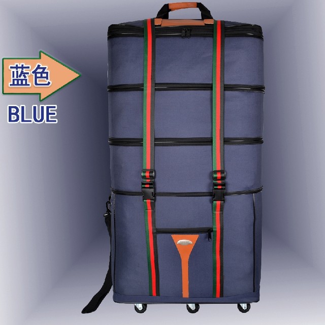 ກະເປົາພາຍຕ່າງປະເທດ Oxford cloth suitcase extra large pure checked bag 158 aviation luggage bag universal wheel suitcase 45 inches