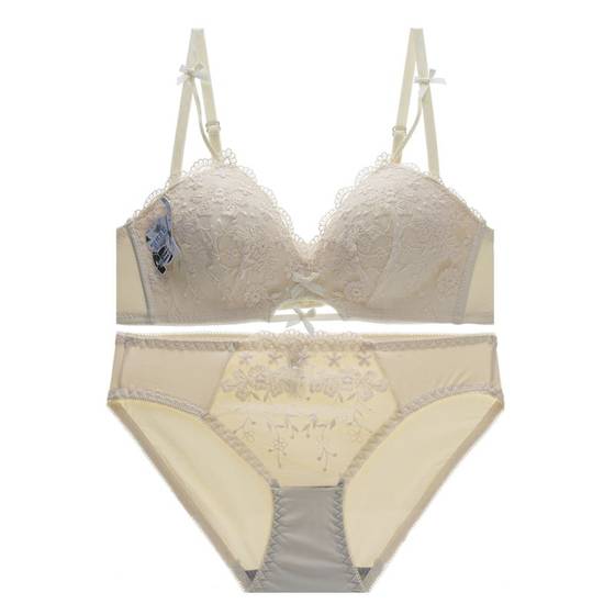 Girls' underwear pure desire lace small chest gathers gathers big bra to hold steel rings without steel rims to pick up pair of latex bra.
