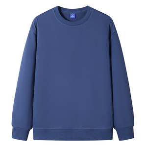 
NASA autumn and winter round neck sweatshirt men's pure cotton loose solid color plus velvet thick heavy inner wear for young students