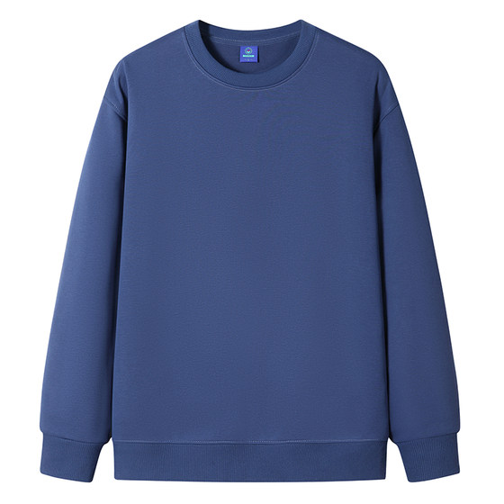 
NASA autumn and winter round neck sweatshirt men's pure cotton loose solid color plus velvet thick heavy inner wear for young students