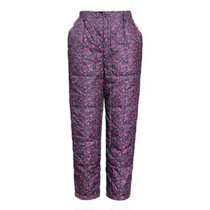 
In winter, middle-aged and elderly women's high waist loose straight-leg plus velvet plus fat plus larger warm down pants thickened trousers
