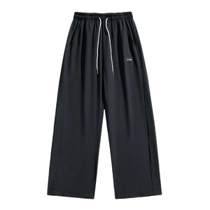 
Summer quick-drying thin casual trousers straight wide-leg sports pants for men 2026 new ice silk pants black