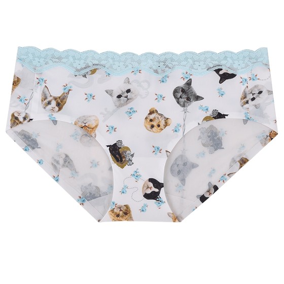 
3 pieces 129 shopping mall same MYBODY underwear for women fashion cute cute pet prints without marks low waist briefs