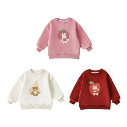 Young Girl's Fruit Baby Doll Digital Printed Velvet Sweatshirt Cute And Cute Ribbed Edge Warm Loose Top