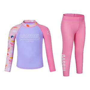 
Korean new style girls split children's swimming full-body sun protection quick-drying medium-sized children's long-sleeved trousers swimsuit set