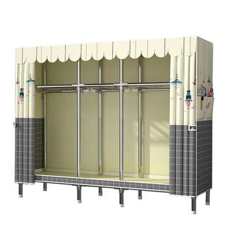 
Bold steel pipe simple cloth wardrobe for home rental house