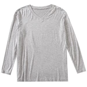 Modal men's pajamas summer top long -sleeved single size, large size loose elastic thin bottom shirt spring and autumn T -shirt
