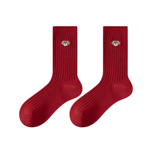 
Year of the Horse zodiac year gift box red socks for women New Year's gift pure cotton mid-tube autumn and winter 2026 new hot style belongs to the horse