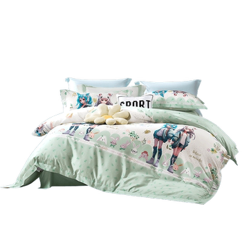 Fuanna Home Textiles 60 long lint cotton three/four-piece set mother and baby Class A pure cotton set bed sheet and quilt cover new product release
