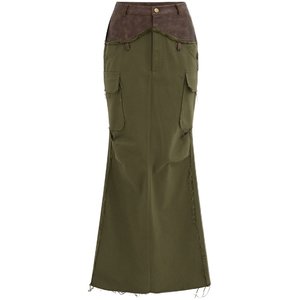 
[Year-End Clearance] 30% off Boujee original design Zhao Lusi same style patchwork leather low-waist workwear skirt retro