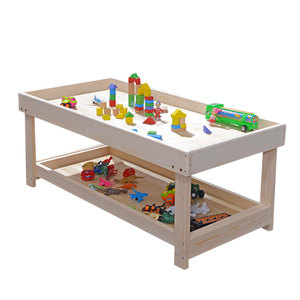 Solid wood sand table table Children's building blocks Learning table toy table storage table multi -function toy table compatible Legao