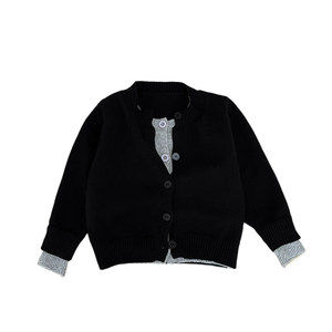 
Baby boy's spring and autumn sweater suit, boy's fashionable casual sweater jacket, infant and toddler Korean style versatile pants