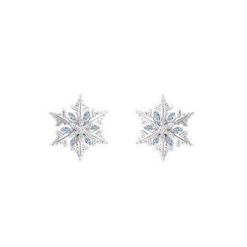 Sumiyaki winter blue snowflake earrings
