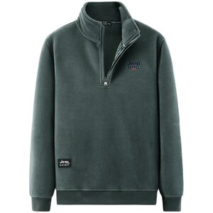 
Jeep JEEP polar fleece jacket men's autumn and winter middle-aged and elderly dad half-zip top casual sports sweatshirt
