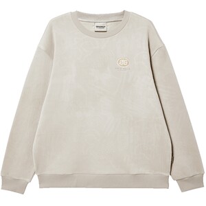 
Jack Jones Men's Spring Sweatshirt Top Exquisitely Embroidered Leather LOGO Simple Casual Ribbed Round Neck Versatile