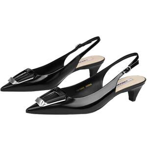 
73hours women's shoes Barcelona spring and summer new French style pointed toe high heels Baotou empty fashion sandals