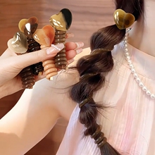 2024 New Phone Line Hair Loop Japanese Love Bubble Braided Head Rope Horsetail Woven Hair Rope Artifact High end Hair Accessories