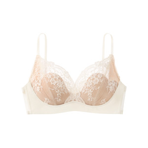 
Sujiliangpin [Camellia] Lace Underwear Women's Small Breast Gathering Breathable Sexy Bra Set