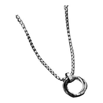 Alloy titanium steel box chain for men and women, novel and fashionable