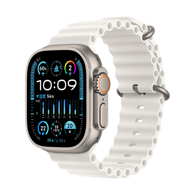 Apple/苹果 Apple Watch Ultra 2；钛金属表壳；白色海洋表带