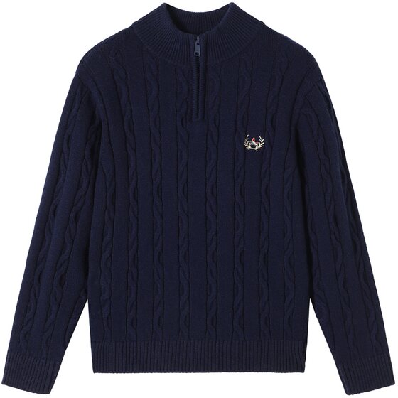 
Navigare Italian small sailing boy's sweater 2025 spring, autumn and winter children's style half-zip sweater