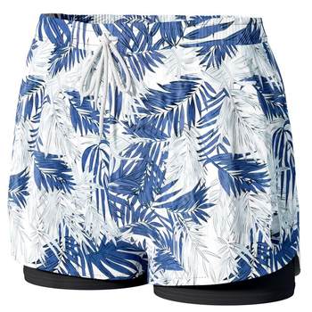 Yimeishan men's swimming trunks double-layer quick drying