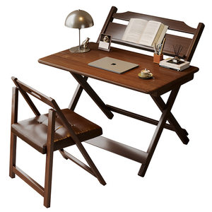 Solid wood folding table small apartment bedroom bedside study table student home simple table simple office desk