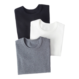 Children's bottoming shirts in autumn and winter for big children black and white boys and girls thick cotton round neck long-sleeved autumn tops T-shirts