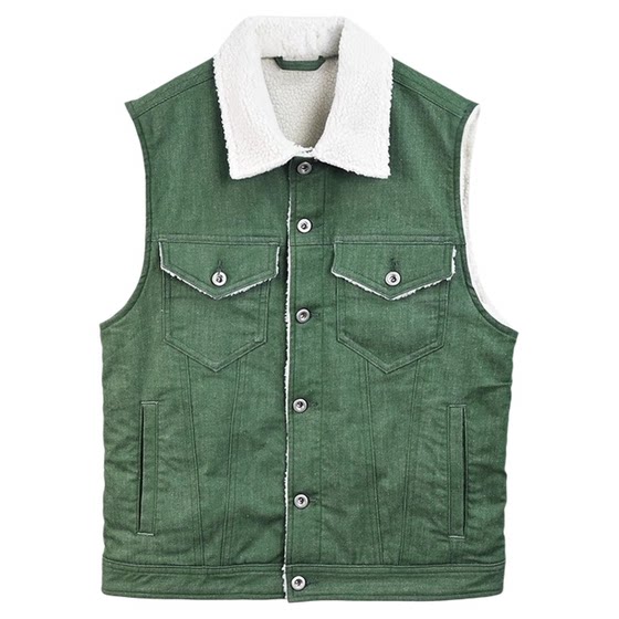 
One-of-a-kind men's winter lapel plus velvet cotton vest, trendy, handsome, warm, casual, solid color vest, new style
