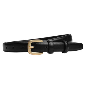 
Belt Women's Genuine Leather Fashion Summer Versatile Belt Women's Decorative High-Level Jeans Belt Thin Korean Version Trendy Black