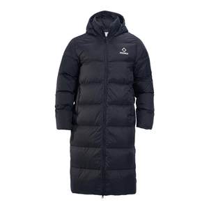
Men's mid-length down jacket winter new black thickened hooded warm windproof hooded duck down jacket