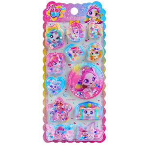 
Genuine wonderfully cute refillable oil and water three-dimensional shaking stickers for children and girls cute cartoon princess decorative stickers
