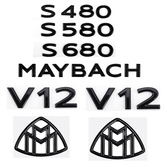 新款奔驰迈巴赫S480 S580 S680亮黑车标 迈巴赫亮黑车标 字标尾标