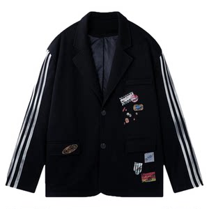 
BJHG reckless casual suit jacket men's spring new splicing old air layer lapel jacket women