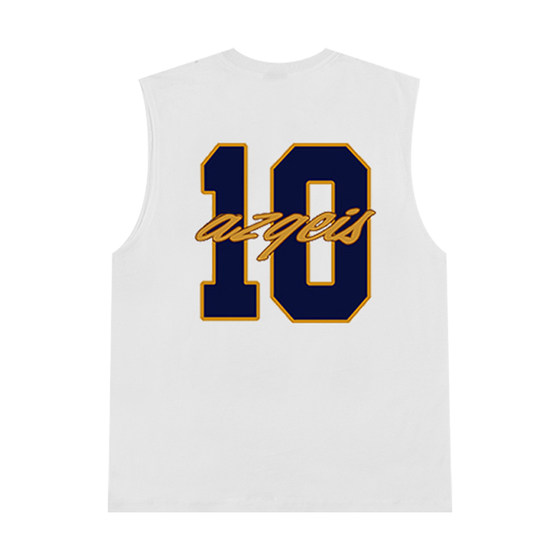 
American high street sleeveless vest men's summer pure cotton outer wear trendy brand sports hip-hop basketball vest t-shirt top