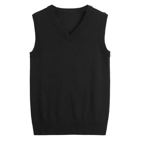 Knitwove vest men's autumn and winter trendy woolen sweater vest, shoulder sleeveless sweater V -neck jacket plus velvet jacket