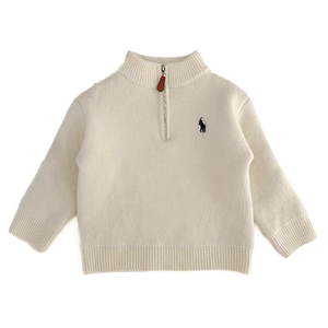 
Children's sweater for men plus velvet integrated velvet winter style small and medium-sized children's zipper knit sweater with baby pullover thickened