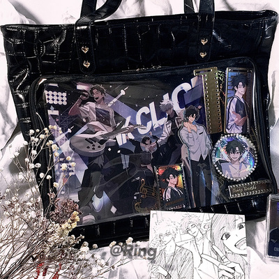taobao agent Ono Fairy Japanese Transparent Bar Pack, Shoulder Shoulder Laboratory JK Buns Placket Two -dimensional Man exhibition college wind school bag