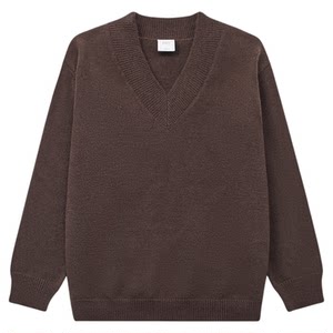 
GWIT American retro V-neck lazy style sweater bottoming shirt autumn and winter loose top knitted sweater for men