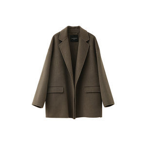 
[Get it for 689 yuan] Cashmere wool blend lazy style suit collar double-sided woolen coat short coat for women