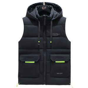 
Autumn and winter sports and leisure men's cotton vest trend fashion warm vest vest down cotton large size men's vest