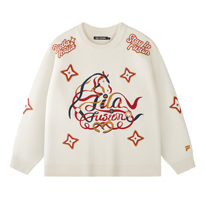 
Take off soon Dimitri co-branded knitted sweater FILA FUSION Fila trendy brand Zhang Hao New Year sweater