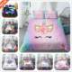 Featured Smile Unicorn Pink Princess Duvet ver Set King Quee