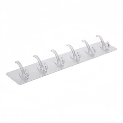 Powerful row of hooks without punching holes, bathroom traceless nail rack storage wall-mounted sticky hooks, bathroom non-falling clothes hooks