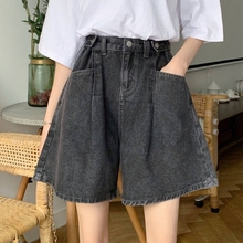 Hot selling wide leg denim shorts for women's spring and summer, new loose and slimming A-line oversized design, hot pants