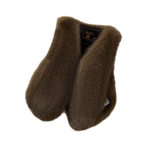 Fashionable little fragrant outer wear small fox vest women's short fur vest popular slim waistcoat imitation fur vest
