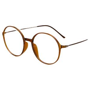 Big face glasses frame tea color retro round lenses frame can be equipped with close vision glasses shelf literary women's wave eyes