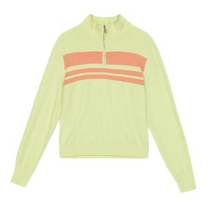 
SANI mall same model stand collar half placket zipper pullover striped high-end contrast color long-sleeved sweater sweater for women