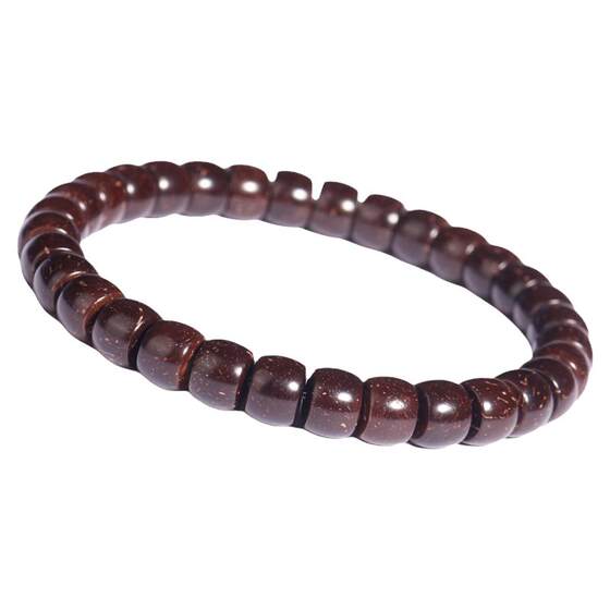 Baozhen's original ecological ecological coconut coconut single -circle bracelet straight -cut old bucket bead Buddhist beads high throw men's and female literary bracelets
