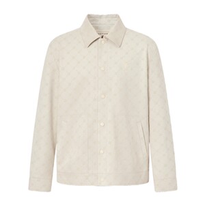 POLOWALK男式皮衣2026春季新品休闲风设计感印花翻领挺括外套